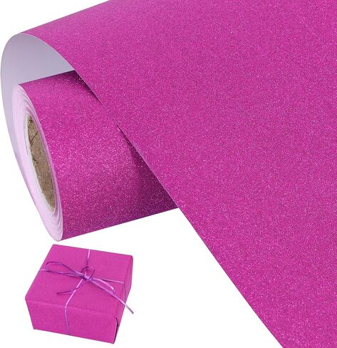 BEISHIDA Champagne Gold Gift Wrapping Paper Glitter Wrapping Paper Roll Solid Color Glitter Sparkle Gift Wrap Paper,Packing Paper for Wedding,Birthday,Christmas Wrapping Paper(17inchesX32.8ft) in Kuwait
