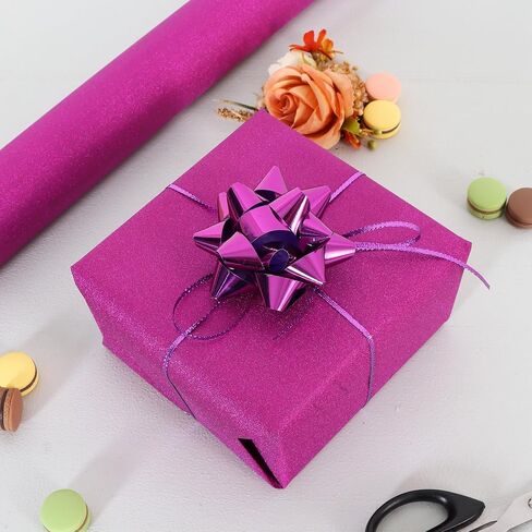 BEISHIDA Champagne Gold Gift Wrapping Paper Glitter Wrapping Paper Roll Solid Color Glitter Sparkle Gift Wrap Paper,Packing Paper for Wedding,Birthday,Christmas Wrapping Paper(17inchesX32.8ft) in Kuwait