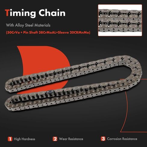 A-Premium 6PCS Engine Timing Chain Kit W/Tensioner & Guide Compatible with Chevrolet, Buick, Oldsmobile & Pontiac - Malibu 1997-1999, Cavalier, Skylark, Achieva, Alero, Grand Am, Sunfire - L4 2.4L in Saudi Arabia