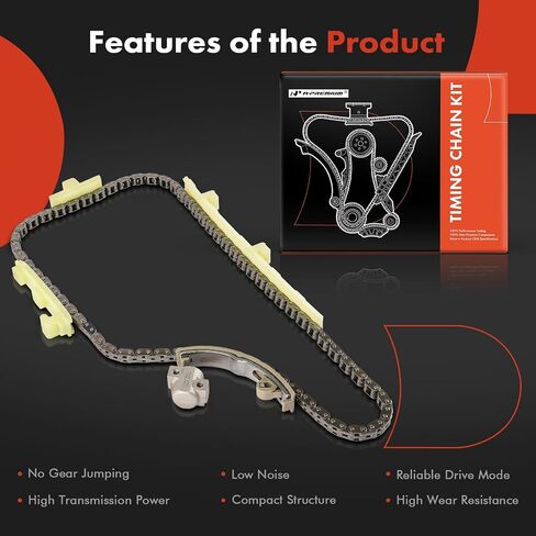 A-Premium 6PCS Engine Timing Chain Kit W/Tensioner & Guide Compatible with Chevrolet, Buick, Oldsmobile & Pontiac - Malibu 1997-1999, Cavalier, Skylark, Achieva, Alero, Grand Am, Sunfire - L4 2.4L in Saudi Arabia
