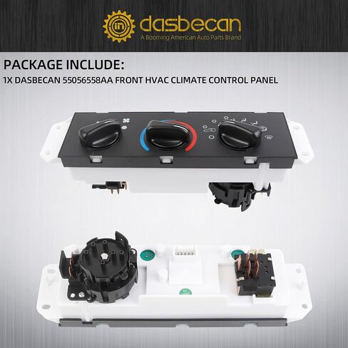 Dasbecan 55056558AA وحدة التحكم في المناخ HVAC لوحة مفاتيح التحكم في تكييف الهواء والسخان متوافقة مع Jeep Wrangler TJ 2005-2006 يستبدل # 55056558AB SM2141 in Saudi Arabia