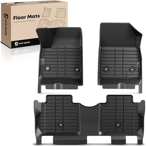 YHTAUTO Floor Mats Fit 2017-2024 Cadillac XT5 GMC Acadia, 2019-2024 Chevrolet Blazer, TPE All Weather Car Mats Waterproof Anti-Slip Odorless Floor Liner, Front & 2nd Row Liner in Kuwait