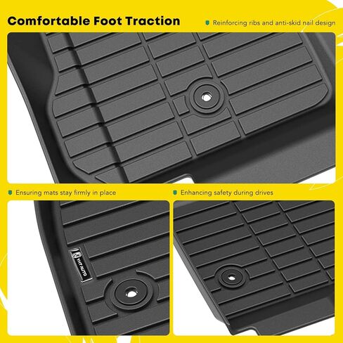 YHTAUTO Floor Mats Fit 2017-2024 Cadillac XT5 GMC Acadia, 2019-2024 Chevrolet Blazer, TPE All Weather Car Mats Waterproof Anti-Slip Odorless Floor Liner, Front & 2nd Row Liner in Kuwait