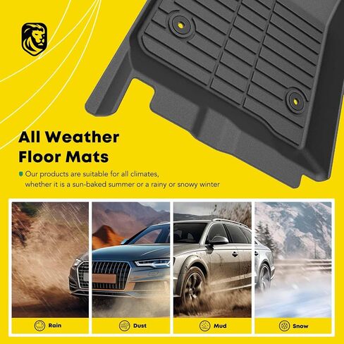 YHTAUTO Floor Mats Fit 2017-2024 Cadillac XT5 GMC Acadia, 2019-2024 Chevrolet Blazer, TPE All Weather Car Mats Waterproof Anti-Slip Odorless Floor Liner, Front & 2nd Row Liner in Kuwait