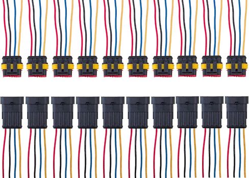 4 Pin Way Waterproof Electrical Wire Connector Plug Automotive Wire Connectors Plug with Wire AWG Marine Pack of 10 in Saudi Arabia