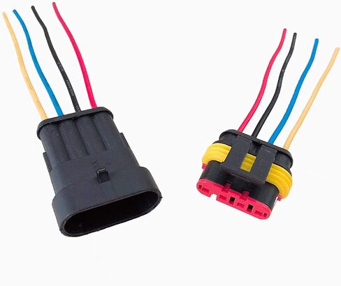 4 Pin Way Waterproof Electrical Wire Connector Plug Automotive Wire Connectors Plug with Wire AWG Marine Pack of 10 in Saudi Arabia