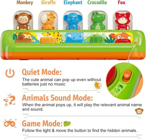 Duchong Interactive Pop Up Animals Eggs Toy with Music & Sound, Early Developmental Learning Sensory Toy for 1Year Old & 9-12-18 Months Baby, Girls & Boys in Kuwait