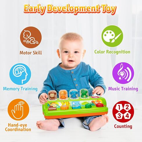 Duchong Interactive Pop Up Animals Eggs Toy with Music & Sound, Early Developmental Learning Sensory Toy for 1Year Old & 9-12-18 Months Baby, Girls & Boys in Kuwait