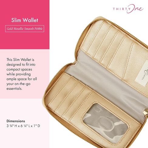 محفظة رفيعة من THIRTY-ONE Gifts، محفظة صغيرة للنساء، محفظة حامل الهاتف مع فتحات للبطاقات والفاتورة، باقة الخريف حصاة ناعمة in Saudi Arabia