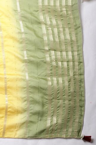 Rajnandini Women's Pure Cotton Yellow & Green Jaipuri Printed and Embroidered Kurta Set with Dupatta (JOPLJPR845-P) in Saudi Arabia