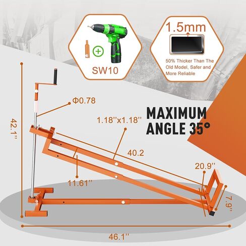 Lawn Mower Lift, Lifting Platform 992 Lbs Capacity for Garden Tractors and Lawn Mowers with Rotating Sleeve & Manual and Power Tool Handle (Alloy Iron) in Saudi Arabia