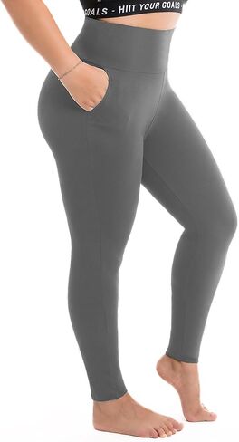 Walifrey Plus Size Leggings with Pockets for Women, High Waist Opaque Tummy Control Leggings in Saudi Arabia
