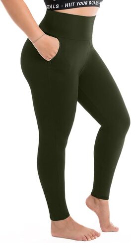 Walifrey Plus Size Leggings with Pockets for Women, High Waist Opaque Tummy Control Leggings in Saudi Arabia