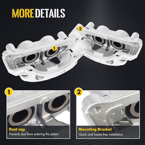 KUSATEC 18B5303 18B5302 مكبح قرصي أمامي مع دعامة مناسب لسيارة Chevy Silverado GMC Sierra 2500/3500 HD 2011-2019; سوبربان 2016-2019/3500 HD 2018-2019، كلا جانبي السائق والراكب in Saudi Arabia