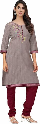 فستان نسائي من Miraan مصنوع من قطن WoCotton غير مخيط، مقاس موحد، متعدد الألوان in Kuwait