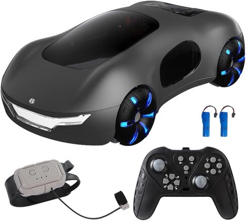 Remote Control Car, Gesture Sensing RC Sunt Car, 2.4GHz RC Drift Car for Kids with Spray Light and Sound, 360?Rotating Side Drifting RC Cars Birthday Gifts for Boys Girls, 2 Batteries (White) in Saudi Arabia