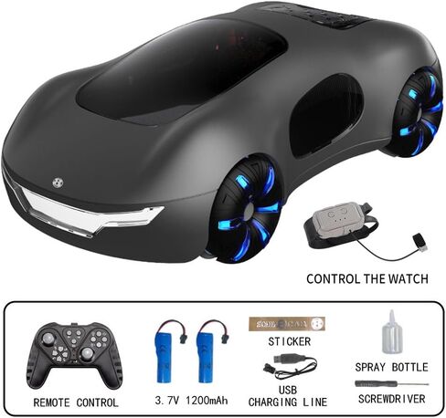 Remote Control Car, Gesture Sensing RC Sunt Car, 2.4GHz RC Drift Car for Kids with Spray Light and Sound, 360?Rotating Side Drifting RC Cars Birthday Gifts for Boys Girls, 2 Batteries (White) in Saudi Arabia