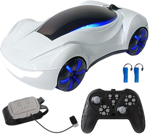 Remote Control Car, Gesture Sensing RC Sunt Car, 2.4GHz RC Drift Car for Kids with Spray Light and Sound, 360?Rotating Side Drifting RC Cars Birthday Gifts for Boys Girls, 2 Batteries (White) in Saudi Arabia
