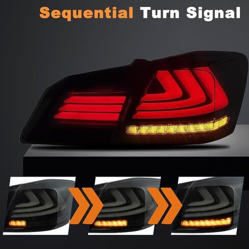 LED Tail Lights Assembly Compatible for 2013-2015 Honda Accord 9th Gen Sedan Smoke Lens Taillight Rear Lamp with Amber Sequential Turn Signal in Saudi Arabia