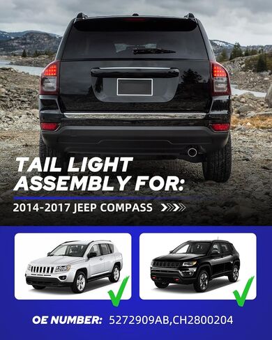 AUTOONE - For 2014 2015 2016 2017 Jeep Compass Tail Light Assembly Factory Taillights with Bulbs, Driver Side(LH) in Saudi Arabia