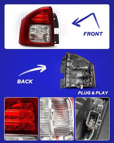 AUTOONE - For 2014 2015 2016 2017 Jeep Compass Tail Light Assembly Factory Taillights with Bulbs, Driver Side(LH) in Saudi Arabia