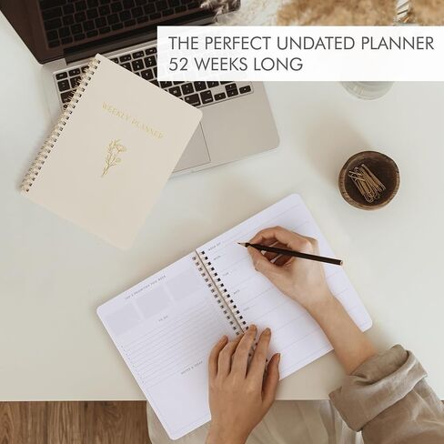 Beautiful Daily and Weekly Planner - To Do List Notebook to Easily Organize Your Agendas And Boost Productivity in School Or At Work - Stylish College or Office Supplies For Women in Saudi Arabia