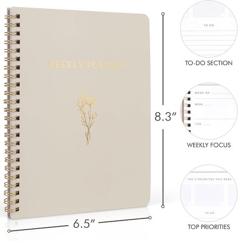 Beautiful Daily and Weekly Planner - To Do List Notebook to Easily Organize Your Agendas And Boost Productivity in School Or At Work - Stylish College or Office Supplies For Women in Saudi Arabia