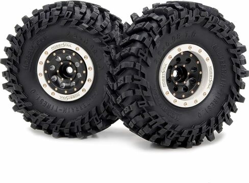 HOBBYSOUL Brass 1.0 Beadlock Wheels and Tires 64mm Tall Soft Sticky Tyres Adjustable Offset Rims for RC Micro Crawler 1/18 TRX4M 1/24 SCX24 Upgrades, HS701463 in Saudi Arabia