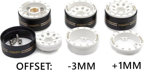 HOBBYSOUL Brass 1.0 Beadlock Wheels and Tires 64mm Tall Soft Sticky Tyres Adjustable Offset Rims for RC Micro Crawler 1/18 TRX4M 1/24 SCX24 Upgrades, HS701463 in Saudi Arabia