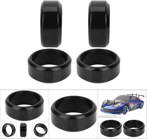 4 قطع عجلات انجراف RC، إطارات صلبة انجراف RC 26 مم إطار مطاطي RC مناسب لملحقات سيارة الانجراف 1:10 RC (01) إطارات الانجراف RC إطارات الانجراف 1/24 مقياس Rc الانجراف الإطارات in Kuwait