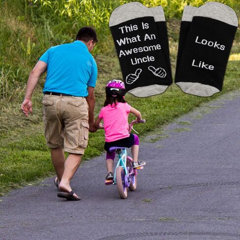 PXTIDY 2 Pairs Funny Uncle Socks This Is What An Awesome Uncle Looks Like Socks for Uncle in Kuwait