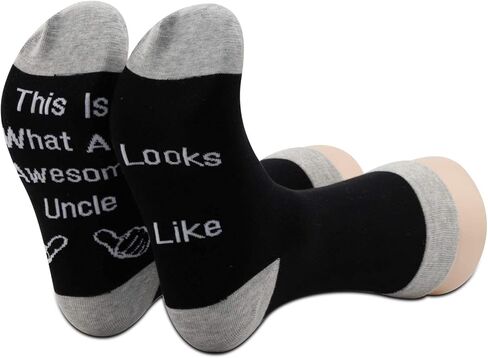 PXTIDY 2 Pairs Funny Uncle Socks This Is What An Awesome Uncle Looks Like Socks for Uncle in Kuwait