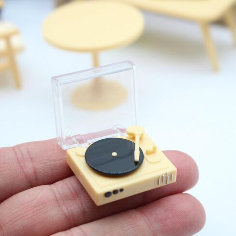 Miniature Dollhouse Record Player,Dollhouse Vintage CD Player Model,1 12 Scale Dollhouse Accessories Miniature Furniture in Kuwait