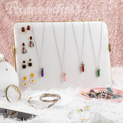 Framendino, Beige Necklace Display Stand Velvet Jewelry Display Necklace Holder Rack for Show Jewelry Organizer in Saudi Arabia