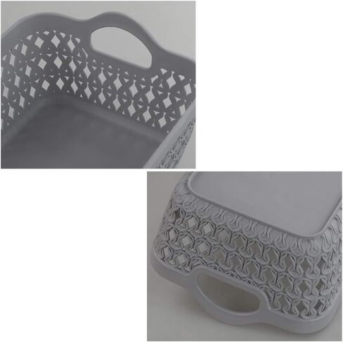 Kekow Gray Mini Plastic Storage Tray Basket with Handle, 12-Pack in Saudi Arabia