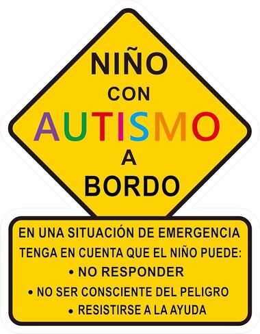 STICKY DUDE Niño con Autismo a Bordo, Calcomania Autismo para Carro, Spanish Mexico Autism Car Sticker, Car Truck Decal Sticker. Alert Responders, 5 inches in Saudi Arabia