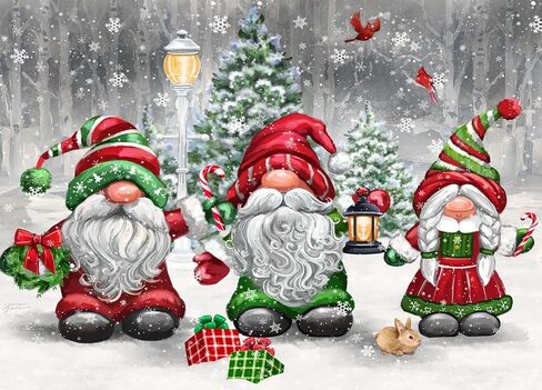 Gnome Diamond Art Kits for Adults,Christmas Tree Diamond Painting Kits Full Drill Crystal Rhinestone Gem Art Craft Kits for Home Wall Decor Gifts 16X12Inch in Saudi Arabia