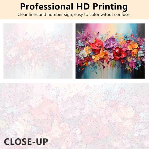 TUMOVO Flowers Framed Paint by Numbers for Adults Blooming Floral DIY Oil Paint by Number Kits on Canvas Blossom Adult Paint by Number with Brushes Acrylic Painting Art Crafts 16"x20" in Saudi Arabia