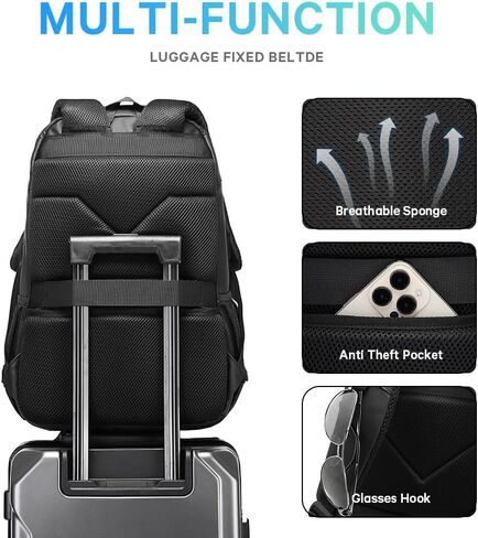 KAKA Travel Laptop Backpack Fits 15.6 Inch Notebook, Daily Commute Backpacks with Bottle Holder, Office Back Pack for Men and Women in Kuwait