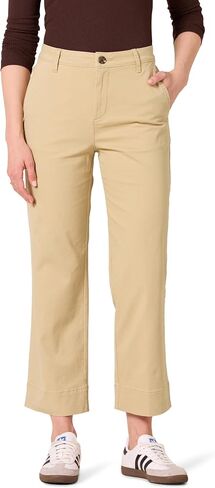 Amazon Essentials Womens High-Rise Slim-Fit Ankle-Length Wide-Leg Khaki Pant in Saudi Arabia