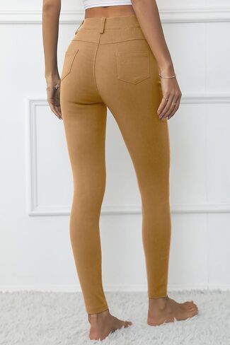 سروال Jeggings النسائي من Levaca عالي الخصر نحيف كاجوال للعمل، بنطال رفيع مع جيوب in Saudi Arabia