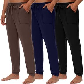 Neer 3 Pack Men's Joggers, Soft Sweatpants with Pockets Lightweight Lounge Pajama Pants for Men Casual, Running, Workout