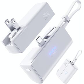 THREEKEY 3-in-1 Mini Portable Charger 5000mAh Power Bank, 20W PD Fast Charging Power Bank with 30W GaN Wall Adapter, Travel Essentials for iPhone 16/15 Series iPad Samsung Galaxy Pixel (Black)