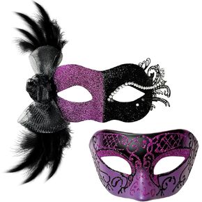 Alluryee Couple Masquerade Masks Venetian Mask Costume Mask Party Halloween Mardi Gras