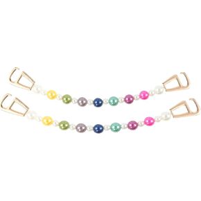 2Pcs Pearl Shoe Chains, Cute and Sweet Shoe Accessories, Fashion Clog Sandals Shoe Charms Decoration Gift for Adults, Girls