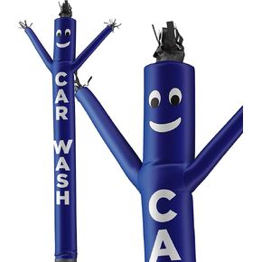 LookOurWay Air Dancers Inflatable Tube Man Attachment - 20 Feet Tall Wacky Waving Inflatable Dancing Tube Guy for Business Promotion (Blower Not Included) - Car Wash Blue