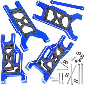 Aluminum Suspension A Arms Upgrades Part for 1/10 Slash 2WD (VXL),RC Front Rear Suspension Arms A-Arms w/Tie Bar Hops up,Red