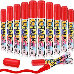 Fuutreo 10 Pack Jumbo Chalk Markers Window Chalk Markers Car Window Markers Large Chalk Markers Liquid Chalk Markers Pen With 10mm Wide Tips Erasable Window Markers For Cars Glass(White)