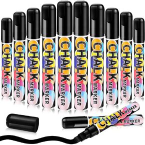 Fuutreo 10 Pack Jumbo Chalk Markers Window Chalk Markers Car Window Markers Large Chalk Markers Liquid Chalk Markers Pen With 10mm Wide Tips Erasable Window Markers For Cars Glass(White) in Kuwait