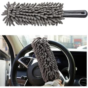 Ziciner Car Duster Interior, Microfiber Auto Dash Cleaner Scratch Free, Washable & Multipurpose Duster for Vehicle Detailing, Universal Cleaning Supplies for Car, Office, Window, Furniture